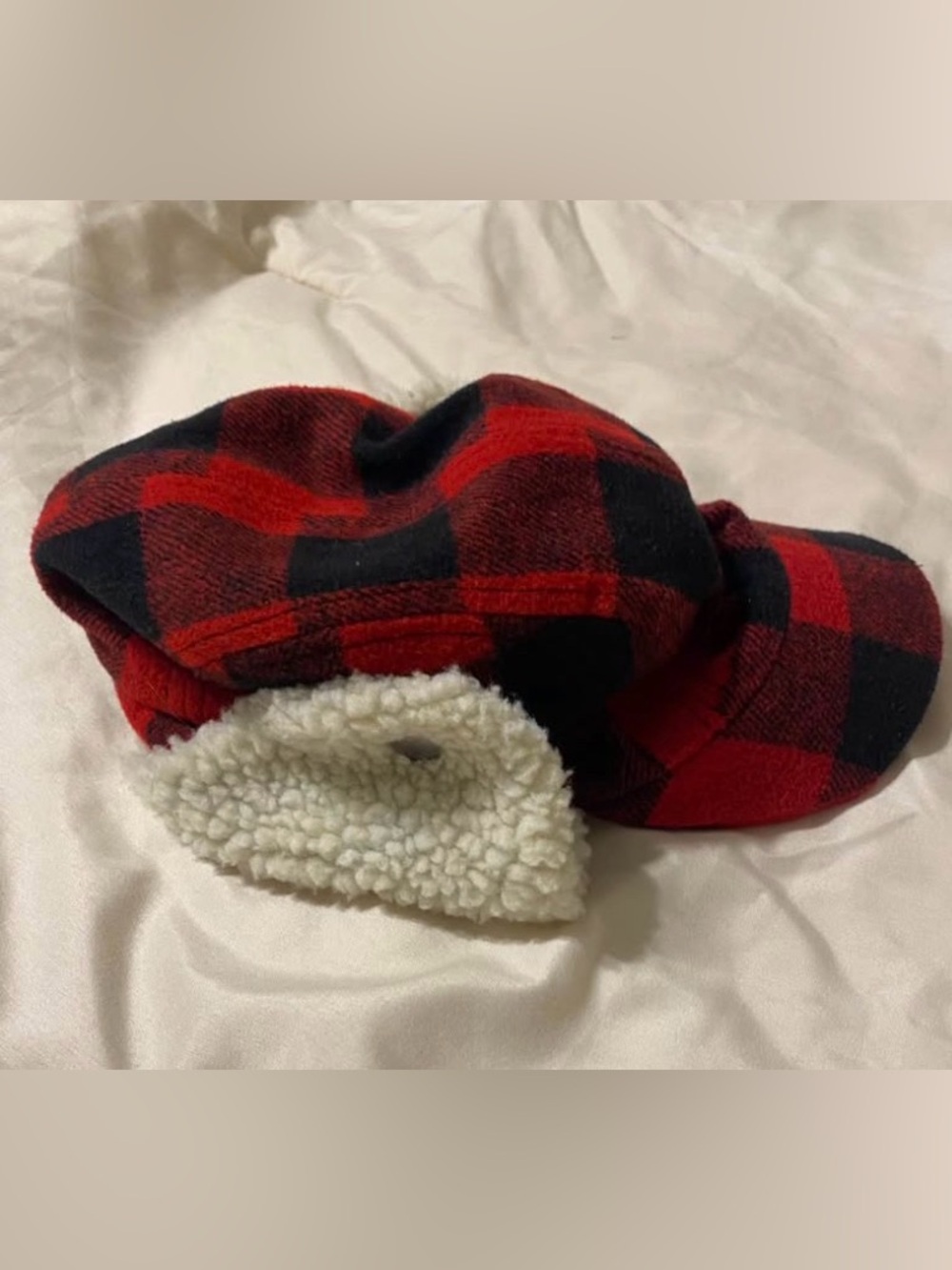 Toddler Buffalo Plaid Sherpa-Lined Kids Winter Hat 9M item #4